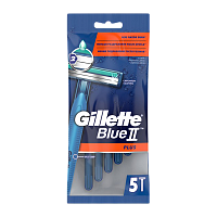 Бритва одноразовая Gillette "Blue II Plus" 2 лезвия ENG 5шт. (1/24)