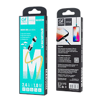 Кабель GFPower MAG09M USB (m)-microUSB (m) 1м 2.4A нейлон магнит золотой (1/200/800)