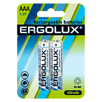 Аккумулятор бытовой Ergolux HR03 AAA BL2 NI-MH 600mAh (2/24/480) 