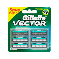 Сменные кассеты Gillette "Vector" 2 лезвия 6шт. (цена за 1 шт) для Slalom Plus (6/60)