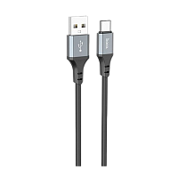 Кабель HOCO X86 USB (m)-Type-C (m) 1м 3.0A силикон черный (1/360)