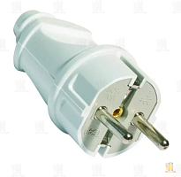 Вилка электрическая Smartbuy С/З 16A IP20 прямая белый (1/50)