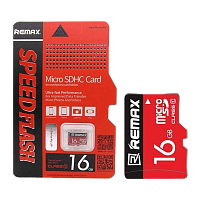 Карта памяти REMAX TF card 3.0 MicroSD class 10 16GB Красный
