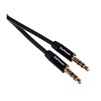 Кабель AUX GoPower Jack 3.5mm (m)-Jack 3.5mm (m) 1м TPE черный Premium Zip-Lock c подвесом (1/400) 