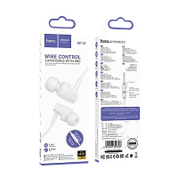 Наушники внутриканальные HOCO M112 с микр. белый (1/31/310)