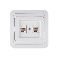 Розетка интернет Makel Mimoza 2гн. белый 12036M (1/12)