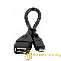 Кабель Atcom USB (f)-microUSB (m) 0.1м силикон черный (1/100/1000)