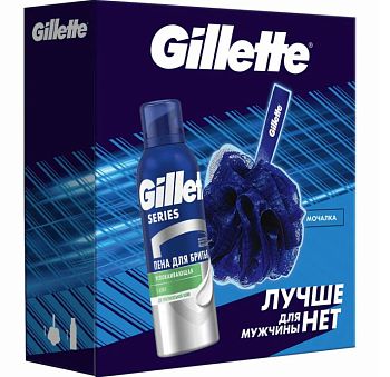 Набор Gillette (Пена для бритья Успокаивающая 200мл + мочалка)