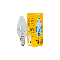 Лампа накаливания Старт E14 60W 230V свеча ДС прозрачная (1/10/50)