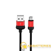 Кабель Borofone BX28 USB (m)-microUSB (m) 1.0м 2.4A ПВХ красный (1/360)
