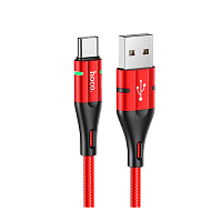 Кабель HOCO U93 USB (m)-Type-C (m) 1.2м 2.4A нейлон красный (1/22/220)