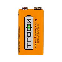 Батарейка Трофи Super Крона 6F22 Shrink 1 Heavy Duty 9V (1/10/500/14000)