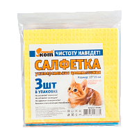 Салфетка Рыжий кот 15х15см 3шт. целлюлоза ассорти (1/58) 