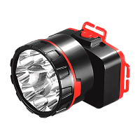 Фонарь налобный Спутник AFH728 3W LED от аккумулятора 2 режима черный красный