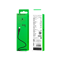 Кабель Borofone BX16 USB (m)-Lightning (m) 1м 2.4A ПВХ черный (1/648)