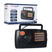 Радиоприемник MRM-Power MR-308AC пластик Jack3.5 черный (1/40) 