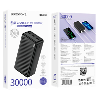 Внешний аккумулятор Borofone BJ55B 30000mAh 2.0A 2USB индикация черный (1/24)