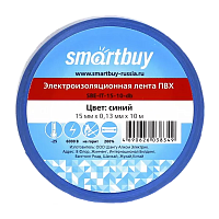 Изолента Smartbuy 15мм*10м ПВХ синий (1/10/500)
