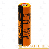 Аккумулятор ET ICR18650B-T 2-ножки, горизонтальный монтаж,литиевый аккум, 3.7В, 2000мАч