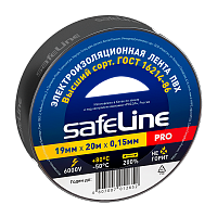 Изолента Safeline 19мм*20м ПВХ черный (10/200)