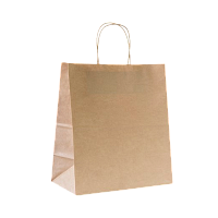 Пакет Aviora 25см x 22см бумага 70г/м2 с кручеными ручками крафт