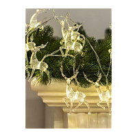 Гирлянда Космос Олени большие 10LED 7*4*1см прозрачный белый теплый (1/12)