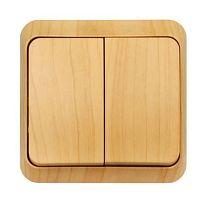 Выключатель Smartbuy "Юпитер" 2-клав.10A светлое дерево