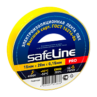 Изолента Safeline 15мм*20м ПВХ желтый (10/200)