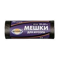 Мешки для мусора Paterra 30л 6мкм ПНД 25шт. черный (1/80)