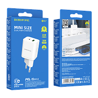 Сетевое З/У Borofone BN7 1USB/Type-C 3.0A 20W QC3.0 белый (1/35/140)