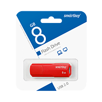 Флеш-накопитель Smartbuy Clue 8GB USB2.0 пластик красный 