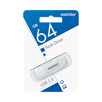 Флеш-накопитель Smartbuy Scout 64GB USB2.0 пластик белый 