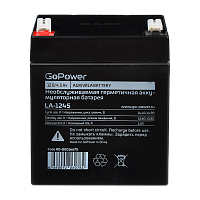 Аккумулятор свинцово-кислотный GoPower LA-1245 12V 4.5Ah клеммы T1/ F1 (1/10)
