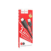 Кабель HOCO X88 USB (m)-Lightning (m) 1м 2.4A ПВХ черный (1/420)