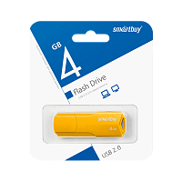Флеш-накопитель Smartbuy Clue 4GB USB2.0 пластик желтый