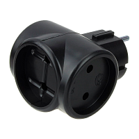 Разветвитель Toker 3Т 3р.Б/З черный (1/120)