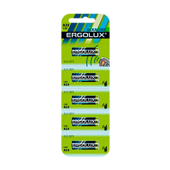 Батарейка Ergolux LR23/V23GA/A23/MN21 BL5 Alkaline 12V (5/60/480) 