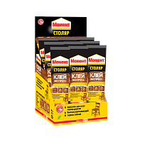 Клей Момент СТОЛЯР контактный 125г для дерева (столярный) шоу-бокс (1/30)