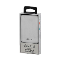 Внешний аккумулятор Intro PB600 5000mAh 2.0A 2USB/Type-C белый (1/50)