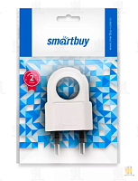 Вилка Smartbuy, плоская с кольцом белая 6А 250В