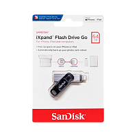 Флеш-накопитель SanDisk Go iXpand 64GB USB3.0 Lightning (m) металл+пластик черный