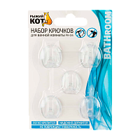 Крючки Рыжий кот PH-04 клеевая основа 2.5х2.2см 5шт. прозрачный (1/24/144)