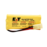 Аккумулятор ET RC-7208VSM PK1 чёрный, 7.2V, 800mAh, Ni-Cd, в ряд