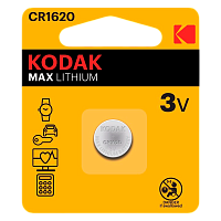 Батарейка Kodak MAX CR1620 BL1 Lithium 3V (1/60/240/50400) 