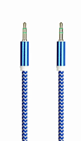 Кабель AUX Smartbuy Jack 3.5mm (m)-Jack 3.5mm (m) 1м прямой синий 