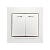 Выключатель Smartbuy 2-клавишный с индикатором 10А белый, керамика "Венера"