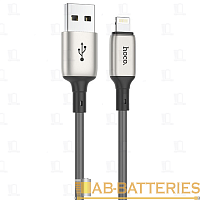 Кабель HOCO X66 USB (m)-Lightning (m) 1.0м 2.4A TPE серый (1/31/310)
