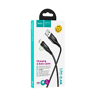 Кабель HOCO U93 USB (m)-Lightning (m) 1.2м 2.4A нейлон черный (1/22/220)
