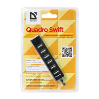 USB-Хаб Defender Quadro Swift 7USB черный (1/100)