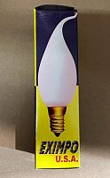 Лампа накаливания Eximpo E14 40W 220V свеча на ветру прозрачная